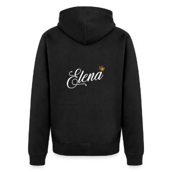 Elena Benutzerdefinierter Name für Frauen Kinder Kleinkinder - Elena - Unisex Premium Bio Zip Hoodie - Schwarz - Hinten - Nico (187cm)