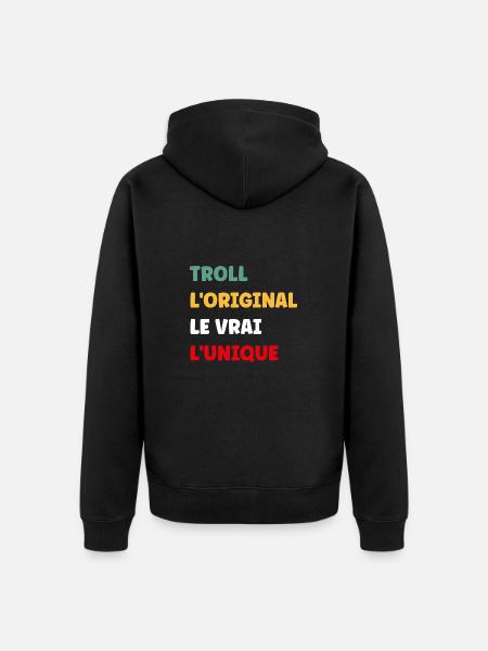 Troll - Veste à capuche bio Premium Unisexe - noir