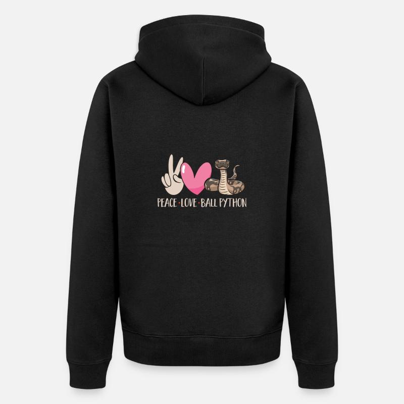 Ball Python Schlange Königspython - Unisex Premium Bio Zip Hoodie - Schwarz