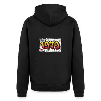 Street Legacy 1979 Graffiti – 46 ans d’Urban - Veste à capuche bio Premium Unisexe - noir - Dos - Nico (187cm)