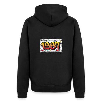 Le meilleur du graffiti de 1987 – 38 ans de rétro - Veste à capuche bio Premium Unisexe - noir - Dos - Nico (187cm)