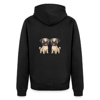 Kangal Dog Comic - Unisex Premium Organic Zip Hoodie - black - Back - Nico (187cm)