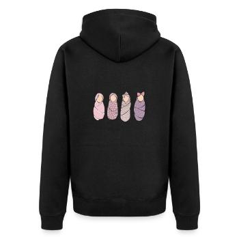 Infirmière Bébé Maternité Infirmière - Veste à capuche bio Premium Unisexe - noir - Dos - Nico (187cm)