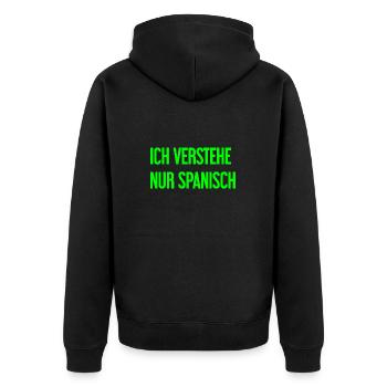 Je ne comprends que l’espagnol - Veste à capuche bio Premium Unisexe - noir - Dos - Nico (187cm)