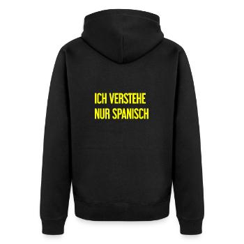 I only understand Spanish - Unisex Premium Organic Zip Hoodie - black - Back - Nico (187cm)