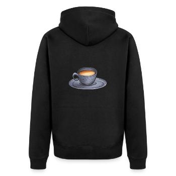 Chai Tee Masala Chai - Unisex Premium Bio Zip Hoodie - Schwarz - Hinten - Nico (187cm)