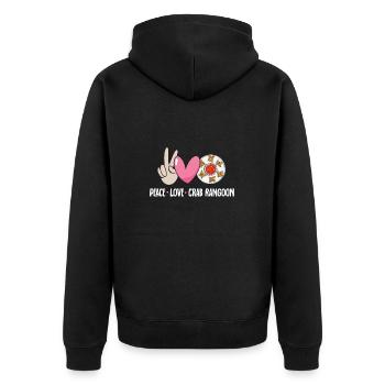Krabben Rangoon Crab Rangoon - Unisex Premium Organic Zip Hoodie - black - Back - Nico (187cm)