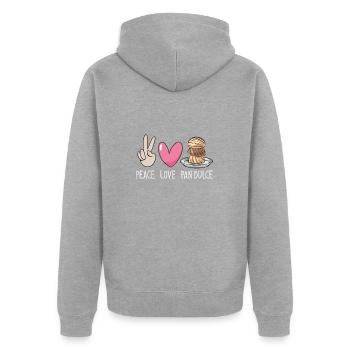 Concha Hispanic Mexikanisch Pan Dulce - Unisex Premium Bio Zip Hoodie - Grau meliert - Hinten - Nico (187cm)
