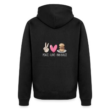 Concha Hispanic Mexikanisch Pan Dulce - Unisex Premium Bio Zip Hoodie - Schwarz - Hinten - Nico (187cm)