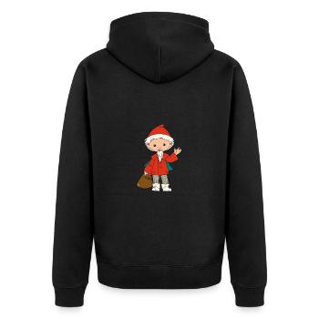 Sandmännchen winkt - Unisex Premium Bio Zip Hoodie - Schwarz - Hinten - Nico (187cm)