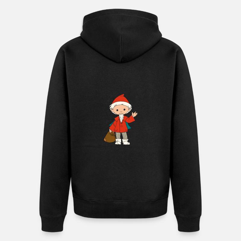 Sandmännchen winkt - Unisex Premium Bio Zip Hoodie - Schwarz