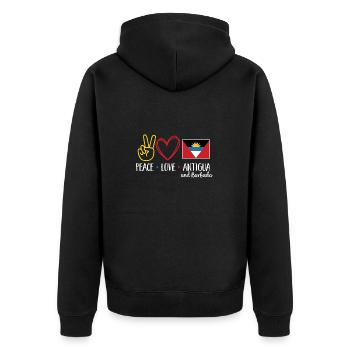 Flag of Antigua and Barbuda - Unisex Premium Organic Zip Hoodie - black - Back - Nico (187cm)