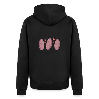 Légumes-racines de patates douces - Veste à capuche bio Premium Unisexe - noir - Dos - Nico (187cm)