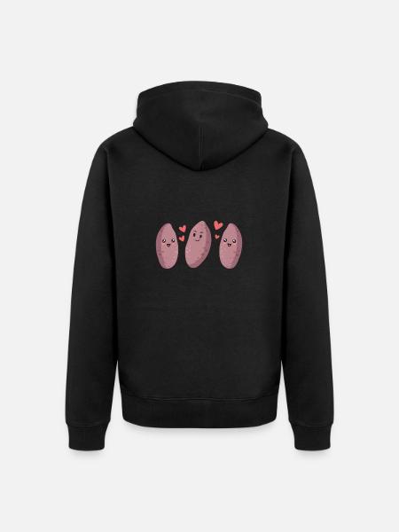 Sweet Potato Root Vegetables - Unisex Premium Organic Zip Hoodie - black