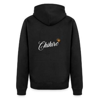 Chihiro Custom Name for Women Kids Toddlers - - Unisex Premium Organic Zip Hoodie - black - Back - Nico (187cm)
