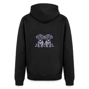 Mastiff Hund Comic - Unisex Premium Bio Zip Hoodie - Schwarz - Hinten - Nico (187cm)
