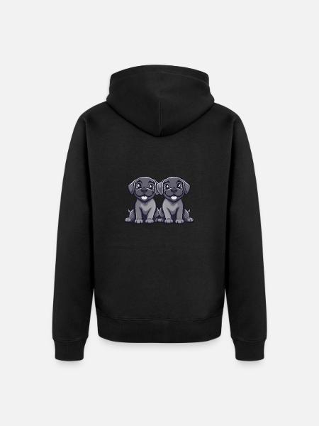 Mastiff Dog Comic - Unisex Premium Organic Zip Hoodie - black