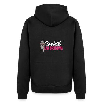 Silberner Labrador Retriever Silberner Lab - Unisex Premium Bio Zip Hoodie - Schwarz - Hinten - Nico (187cm)