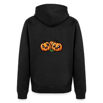 citrouille Halloween mignon bande dessinée - Veste à capuche bio Premium Unisexe - noir - Dos - Nico (187cm)