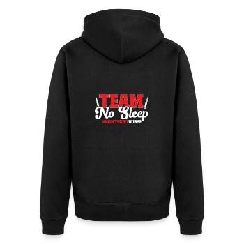 Night Shift Nurse - Unisex Premium Organic Zip Hoodie - black - Back - Nico (187cm)