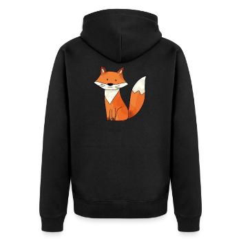 Sweet fox - Unisex Premium Organic Zip Hoodie - black - Back - Nico (187cm)
