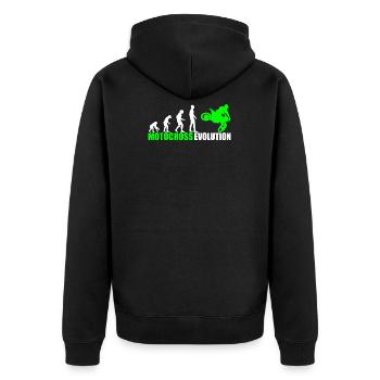 Motocross Moto-X MX Evolution - Unisex Premium Bio Zip Hoodie - Schwarz - Hinten - Nico (187cm)