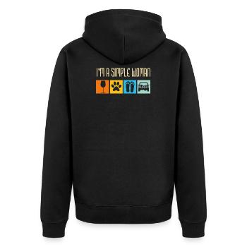Im A Simple Woman Love Wine Flip Flops Dogs 4X4 - Unisex Premium Bio Zip Hoodie - Schwarz - Hinten - Nico (187cm)