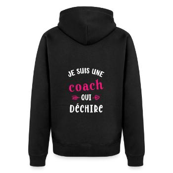 Une Coach qui déchire Femme Sportif Cadeau Humour - Veste à capuche bio Premium Unisexe - noir - Dos - Nico (187cm)