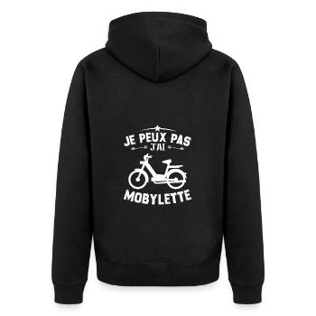 Je Peux Pas J'ai Mobylette Cadeau - Veste à capuche bio Premium Unisexe - noir - Dos - Nico (187cm)