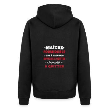 Maître formidable idée cadeau maître d'école - Veste à capuche bio Premium Unisexe - noir - Dos - Nico (187cm)