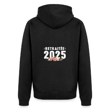 Retraitée 2025 - Veste à capuche bio Premium Unisexe - noir - Dos - Nico (187cm)