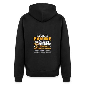 Départ Collègue de Travail Nouvel Emploi Retraite - Veste à capuche bio Premium Unisexe - noir - Dos - Nico (187cm)