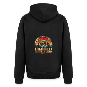 40 Ans 1986 Vintage Rétro Cadeau D'anniversaire - Veste à capuche bio Premium Unisexe - noir - Dos - Nico (187cm)