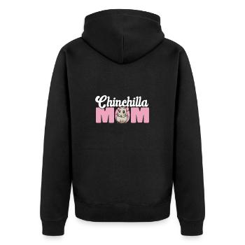 Chinchilla - Unisex Premium Bio Zip Hoodie - Schwarz - Hinten - Nico (187cm)
