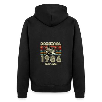 40 Ans 1986 Vintage Rétro Cadeau D'anniversaire - Veste à capuche bio Premium Unisexe - noir - Dos - Nico (187cm)