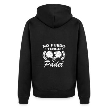 Ich kann nicht, ich habe Padel Tennis Padel Spieler - Unisex Premium Bio Zip Hoodie - Schwarz - Hinten - Nico (187cm)