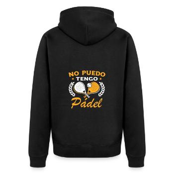 Ich kann nicht, ich habe Padel Tennis Padel Spieler - Unisex Premium Bio Zip Hoodie - Schwarz - Hinten - Nico (187cm)