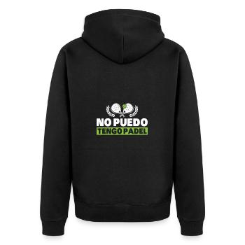 Ich kann nicht, ich habe Padel Tennis Padel Spieler - Unisex Premium Bio Zip Hoodie - Schwarz - Hinten - Nico (187cm)