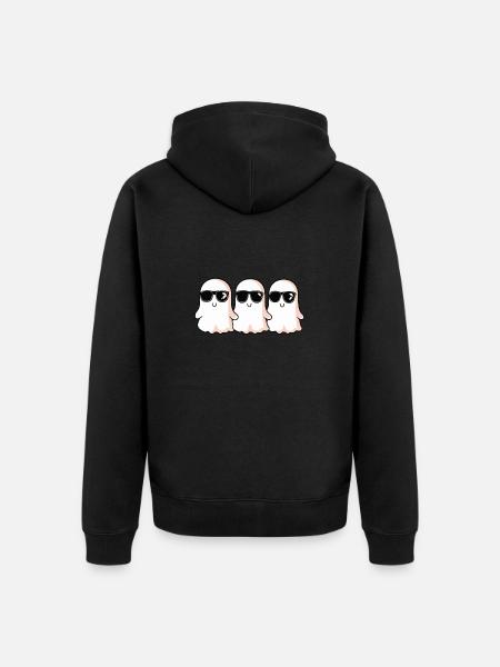 Ghosts Halloween Cool - Unisex Premium Organic Zip Hoodie - black