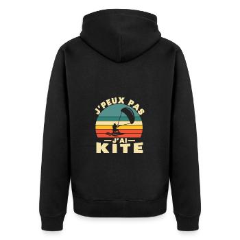 Je Peux Pas J'ai Kite Cadeau Humour - Veste à capuche bio Premium Unisexe - noir - Dos - Nico (187cm)