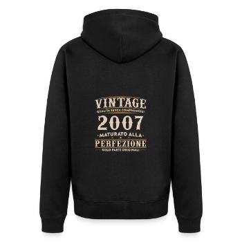 18ème Anniversaire 18ème Années Vintage Homme 2007 Cadeau - Veste à capuche bio Premium Unisexe - noir - Dos - Nico (187cm)