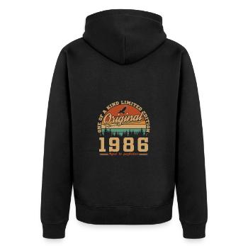 40 Ans 1986 Vintage Rétro Cadeau D'anniversaire - Veste à capuche bio Premium Unisexe - noir - Dos - Nico (187cm)