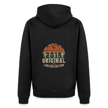 10 Ans 2015 Vintage Retro Cadeau D’anniversaire - Veste à capuche bio Premium Unisexe - noir - Dos - Nico (187cm)