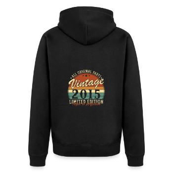 10 Ans 2015 Vintage Retro Cadeau D’anniversaire - Veste à capuche bio Premium Unisexe - noir - Dos - Nico (187cm)