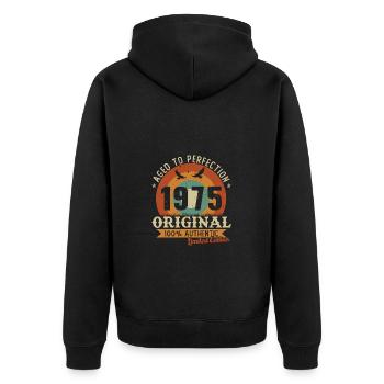50 Years 1975 Vintage Retro Birthday Gift - Unisex Premium Organic Zip Hoodie - black - Back - Nico (187cm)