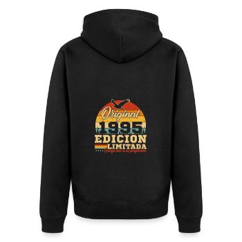 30 ans 1995 Vintage Rétro Cadeau d’anniversaire - Veste à capuche bio Premium Unisexe - noir - Dos - Nico (187cm)