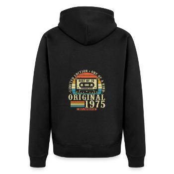 50 Years 1975 Vintage Retro Birthday Gift - Unisex Premium Organic Zip Hoodie - black - Back - Nico (187cm)