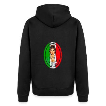 Italy Girls' Leotard Funny Italy Ciao - Unisex Premium Organic Zip Hoodie - black - Back - Nico (187cm)