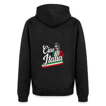 Italy Girls' Leotard Funny Italy Ciao - Unisex Premium Organic Zip Hoodie - black - Back - Nico (187cm)