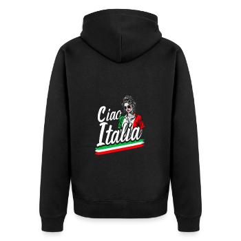 Italy Girls' Leotard Funny Italy Ciao - Unisex Premium Organic Zip Hoodie - black - Back - Nico (187cm)